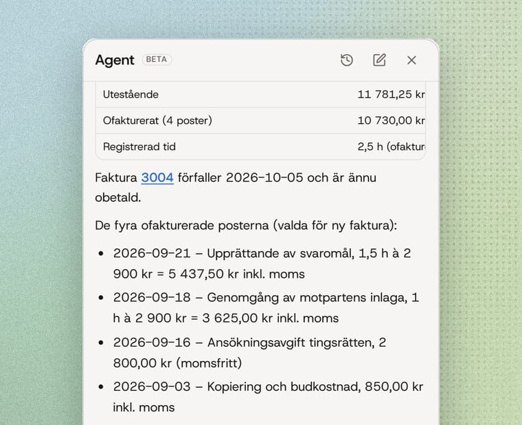 AI-chatten sammanfattar ett ärende